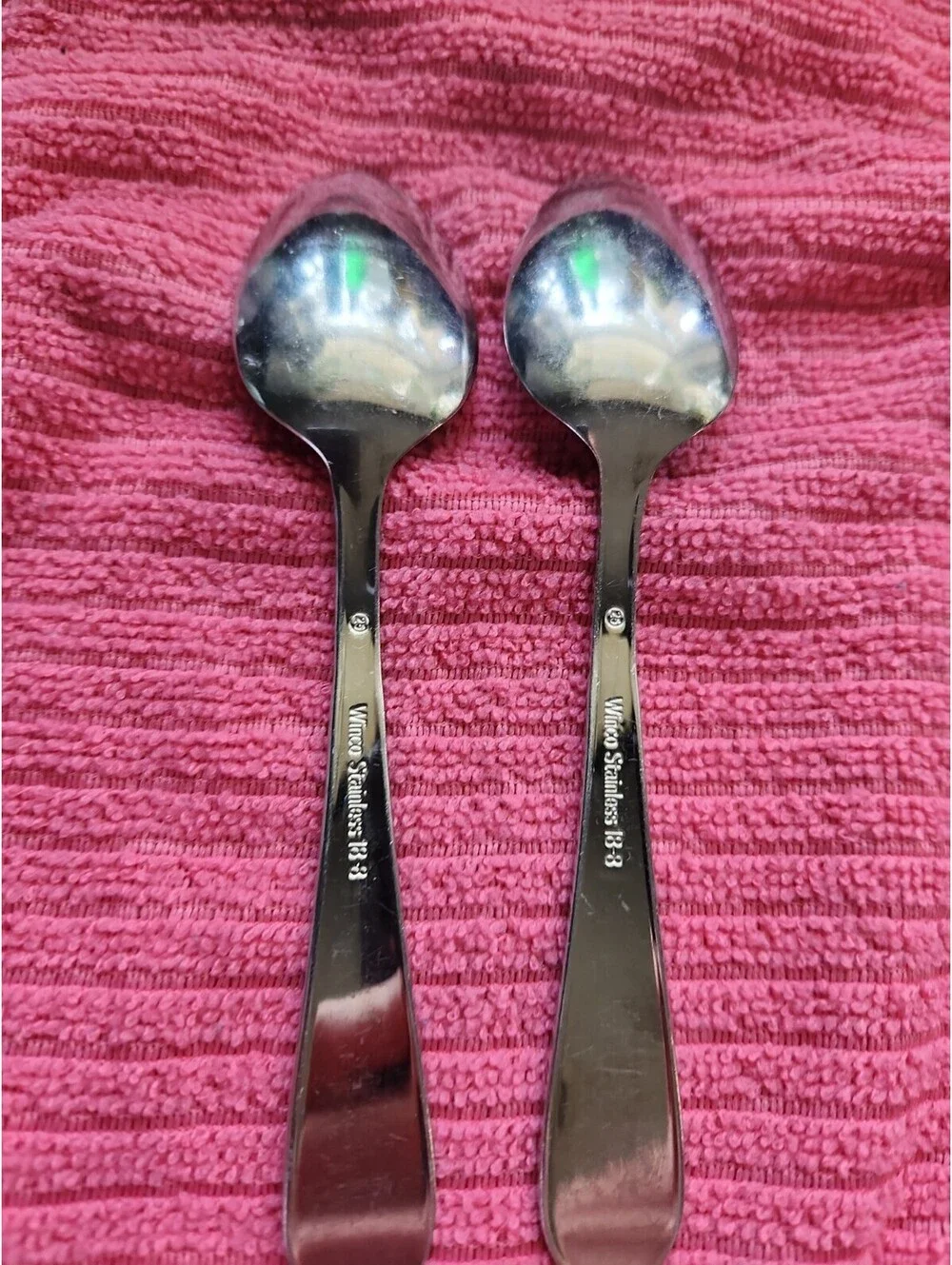 2 Adcraft 18-0 Stainless Steel POPPY Teaspoons!